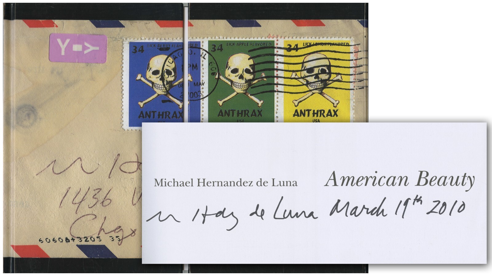 Michael Hernandez De Luna AMERICAN BEAUTY Stamp Art (2008) Artist&rsquo;s Book SIGNED
