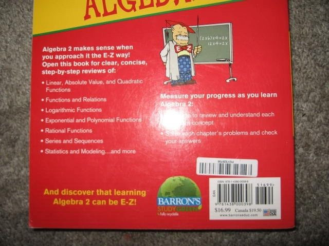 Barron&rsquo;s Easy Way Ser.: E-Z Algebra 2 by Glenn Clemens and Meg Clemens (2012,…