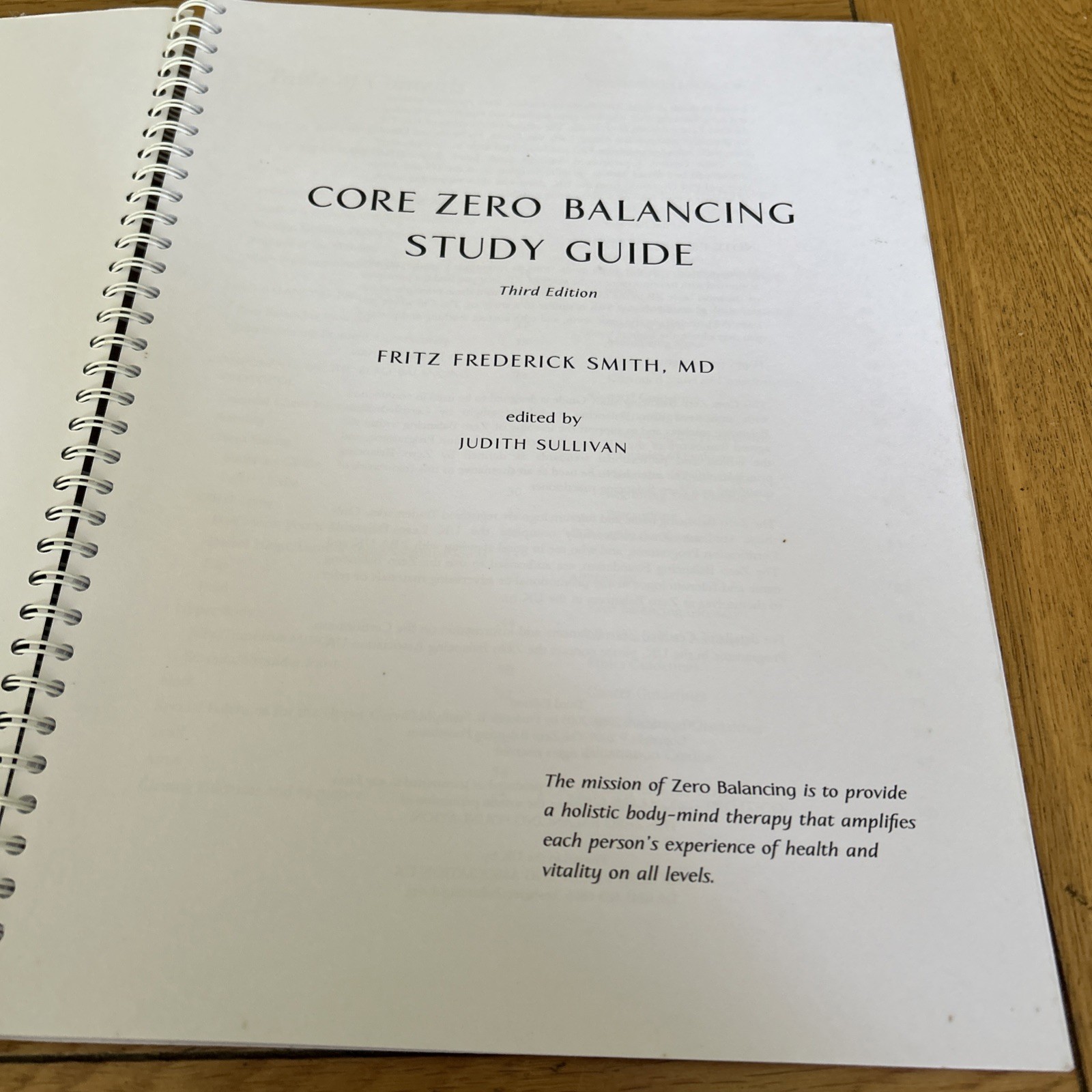 CORE Zero Balancing Third Edition Textbook Manual Spiral Bound Bodywork Anatomy