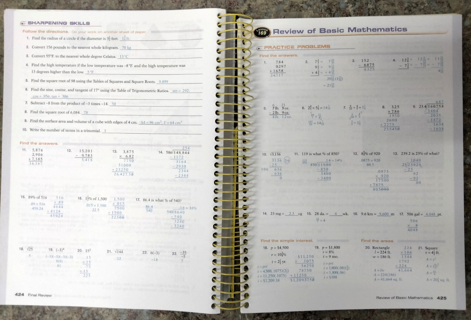 A Beka Basic Mathematics Third Edition Teacher Edition and Answer Keys