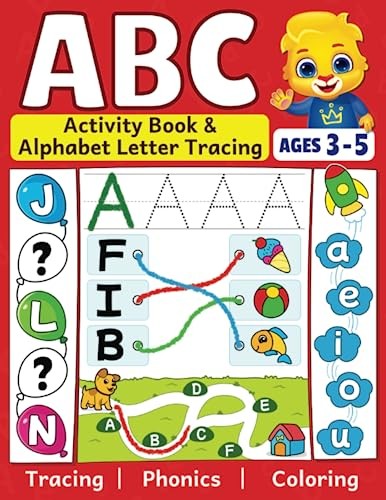 ABC Activity Book Alphabet Letter Tracing: Fun Workbook To Color and Tr – GOOD