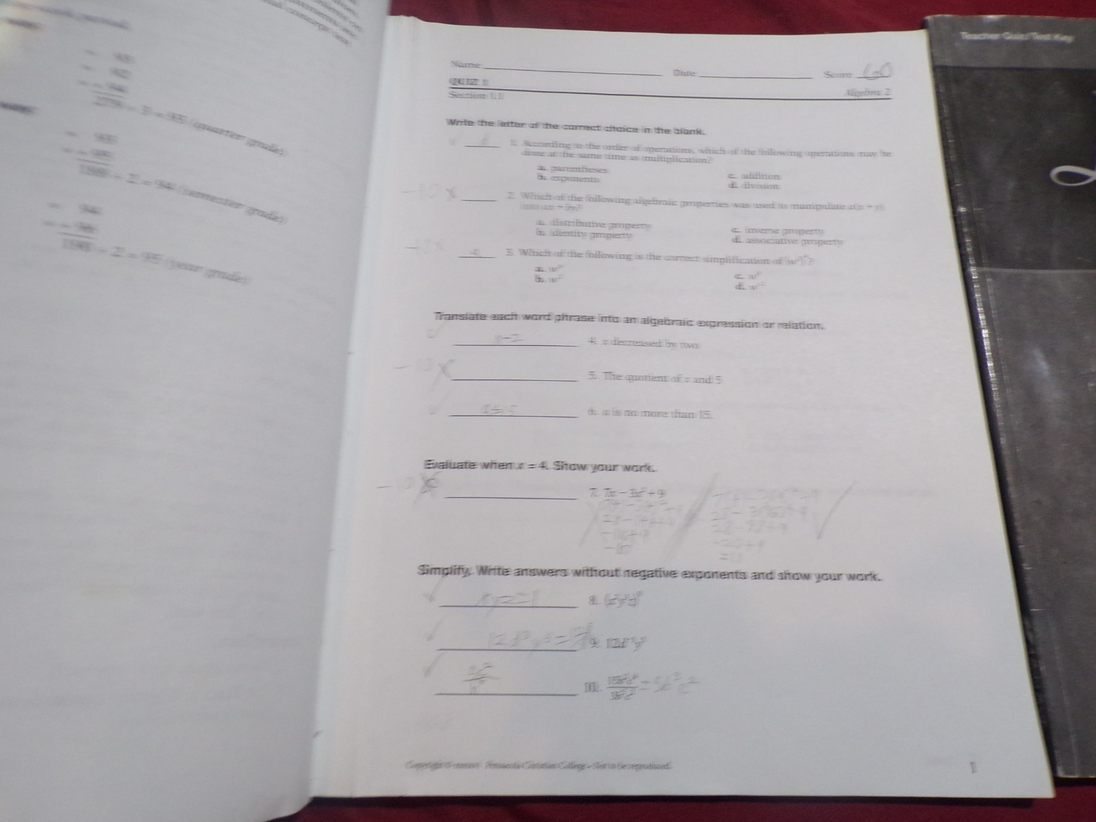 10th Grade Books for Abeka: Keys/ Physical Education 2
