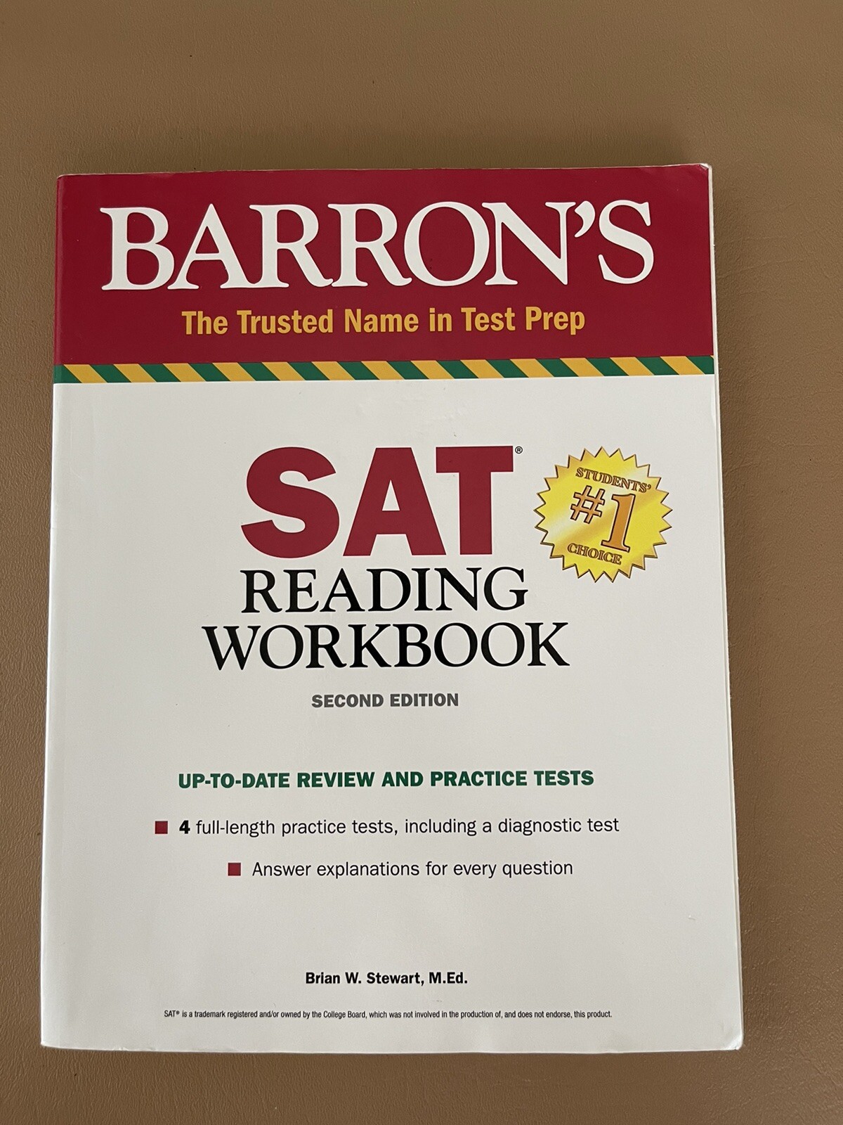 BARRON&rsquo;S SAT READING WORKBOOK (BARRON&rsquo;S TEST PREP) By Stewart Brian W. M.ed.