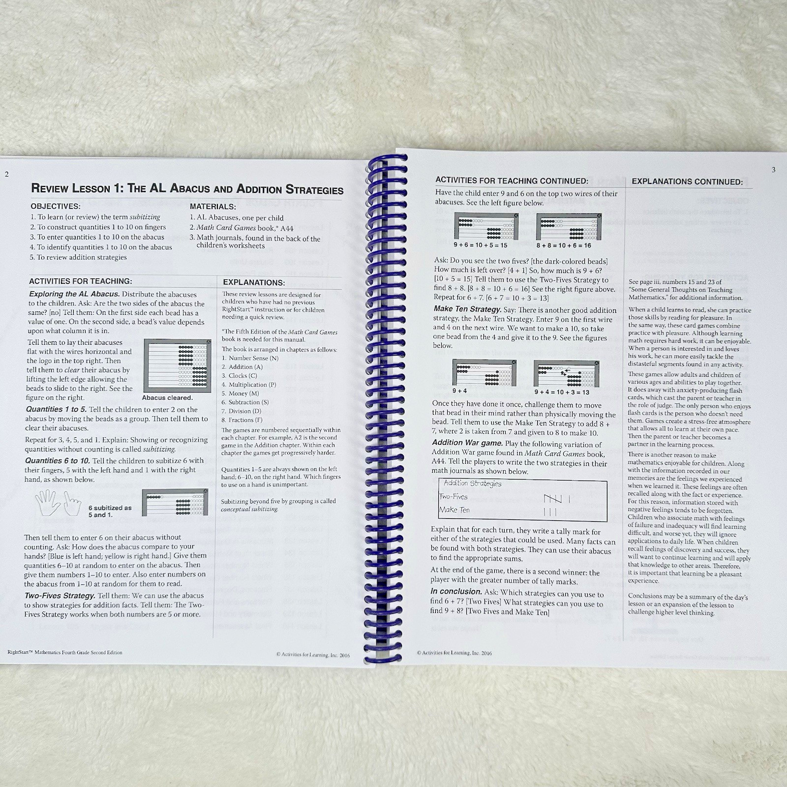 RightStart Mathematics Fourth Grade Lessons & Worksheets Set + AL Abacus
