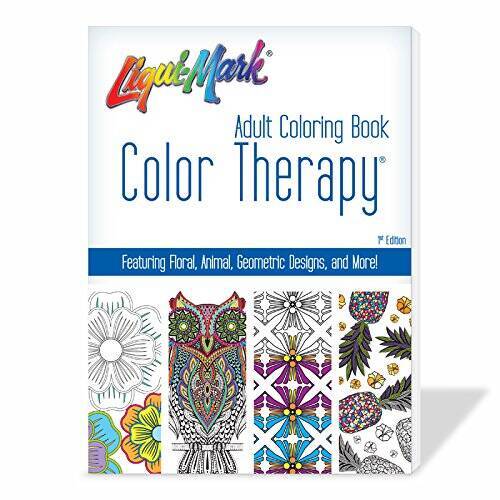 Color TherapyÂ® 48 Page Adult Coloring Book. Featuring Floral, Animal, Ge – GOOD
