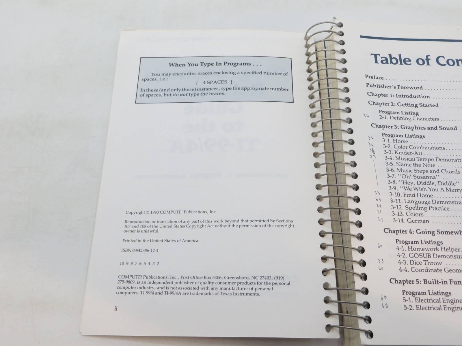Programmer&rsquo;s Reference Guide to TI 99-4A by C. Regena (1983, Spiralbound)