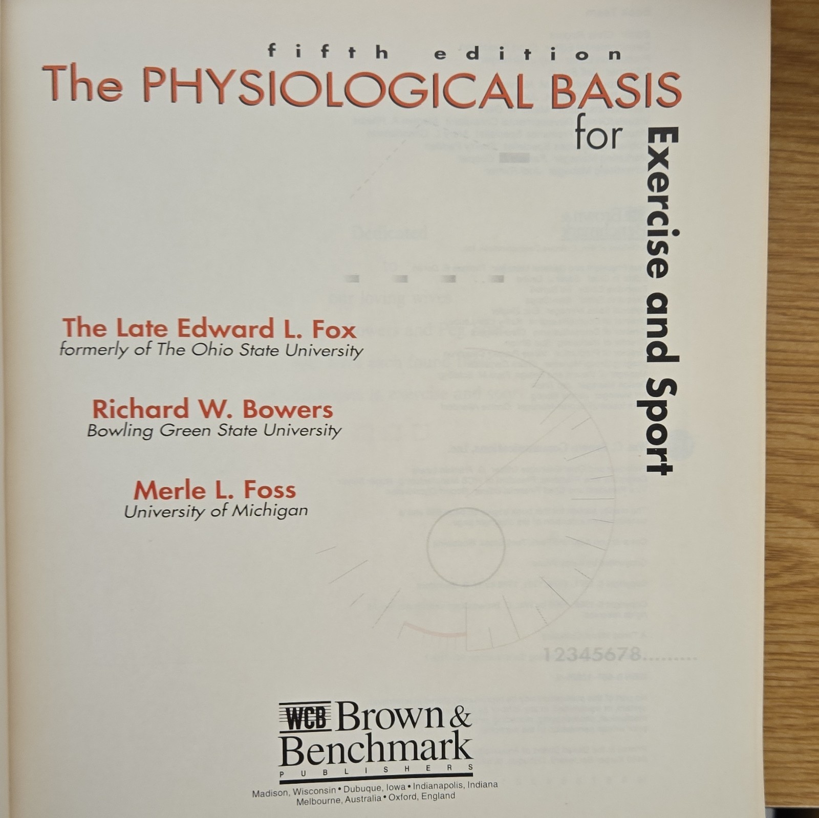 The Physiological Basis for Exercise and Sport 5th Ed Pre-Pub HC Fox Bowers Foss