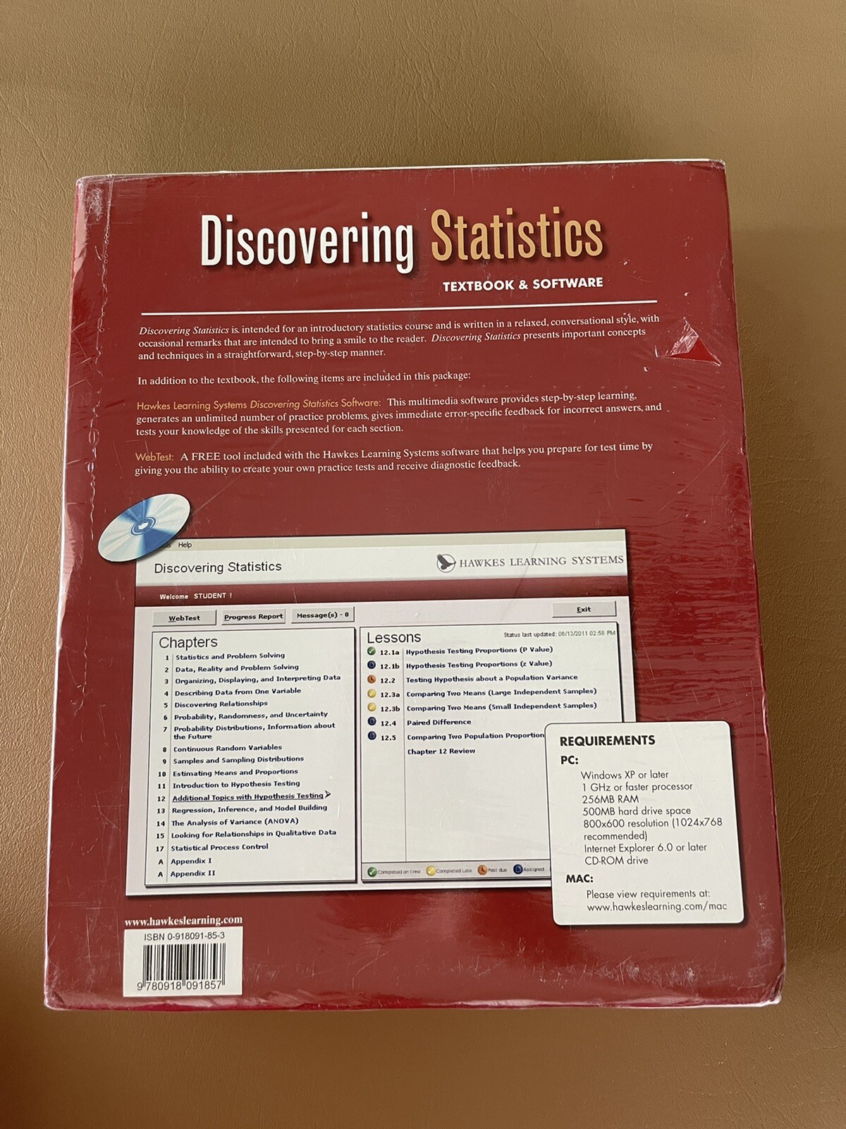 Hawkes Learning Systems Statistics Textbook/Software Brand New!!