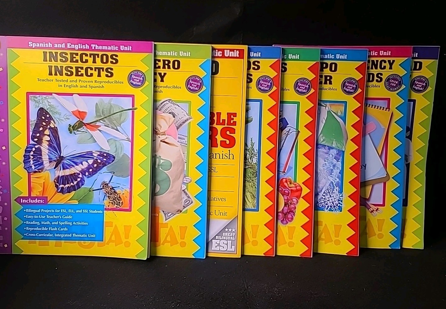 Fiesta ESL Bilingual Books Lot 8 Spanish English Thematic Units Teaching