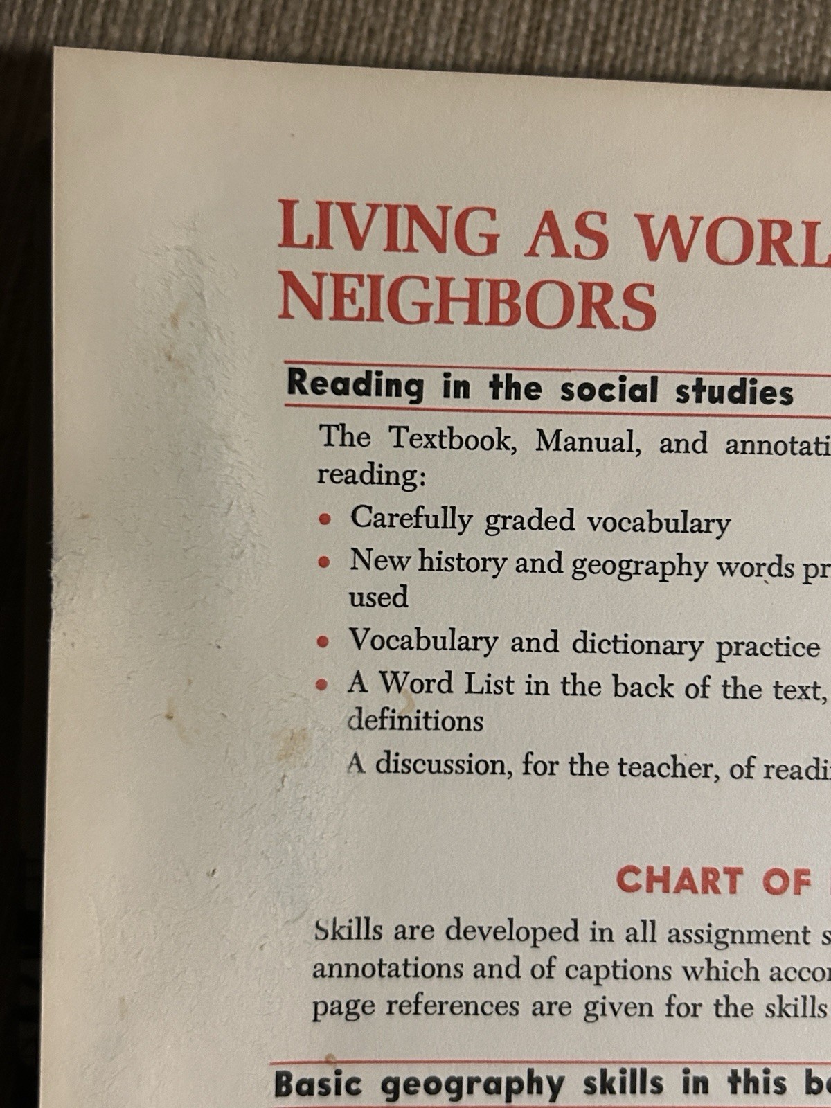 Vintage World Geography And History Textbook ‘Living As World Neighbors’ 1969 TE