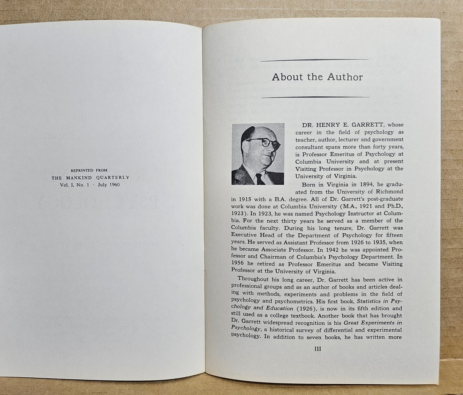 Klineberg&rsquo;s Chapter on Race & Psychology by Garrett – I.A.A.E.E. Racial Eugenics