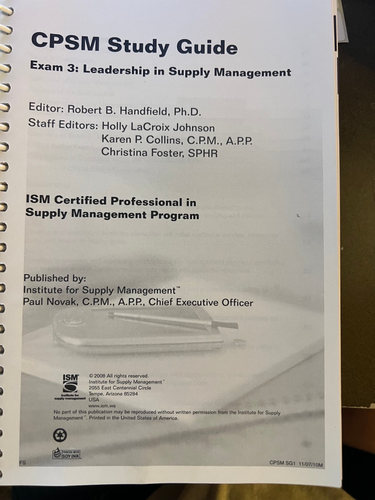 ISM CPSM Certified Professional Supply Management (3) Study Guides 1-3