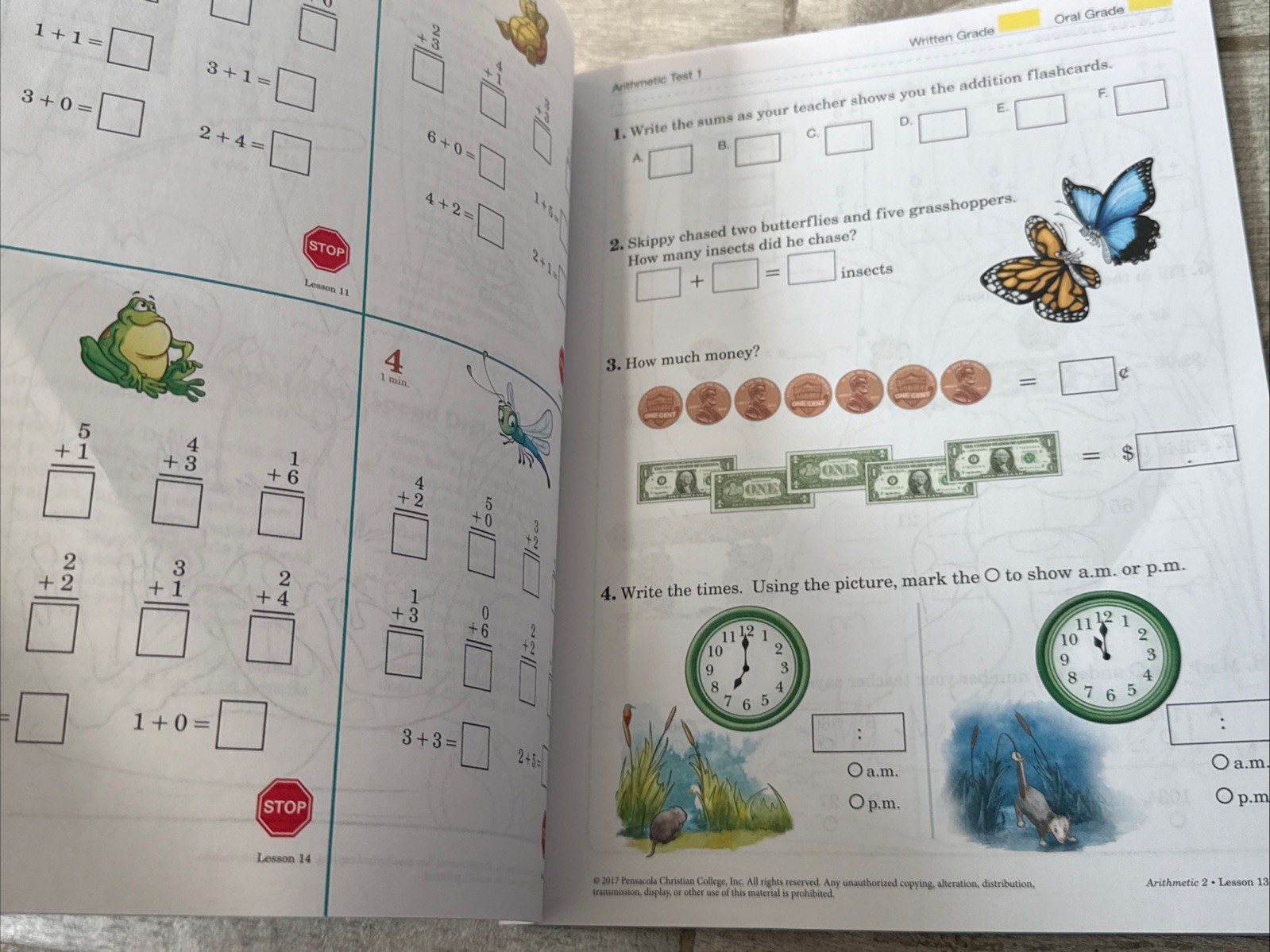 ABEKA Homeschool Arithmetic 2 Test & Speed Drills With Teacher Text And Key