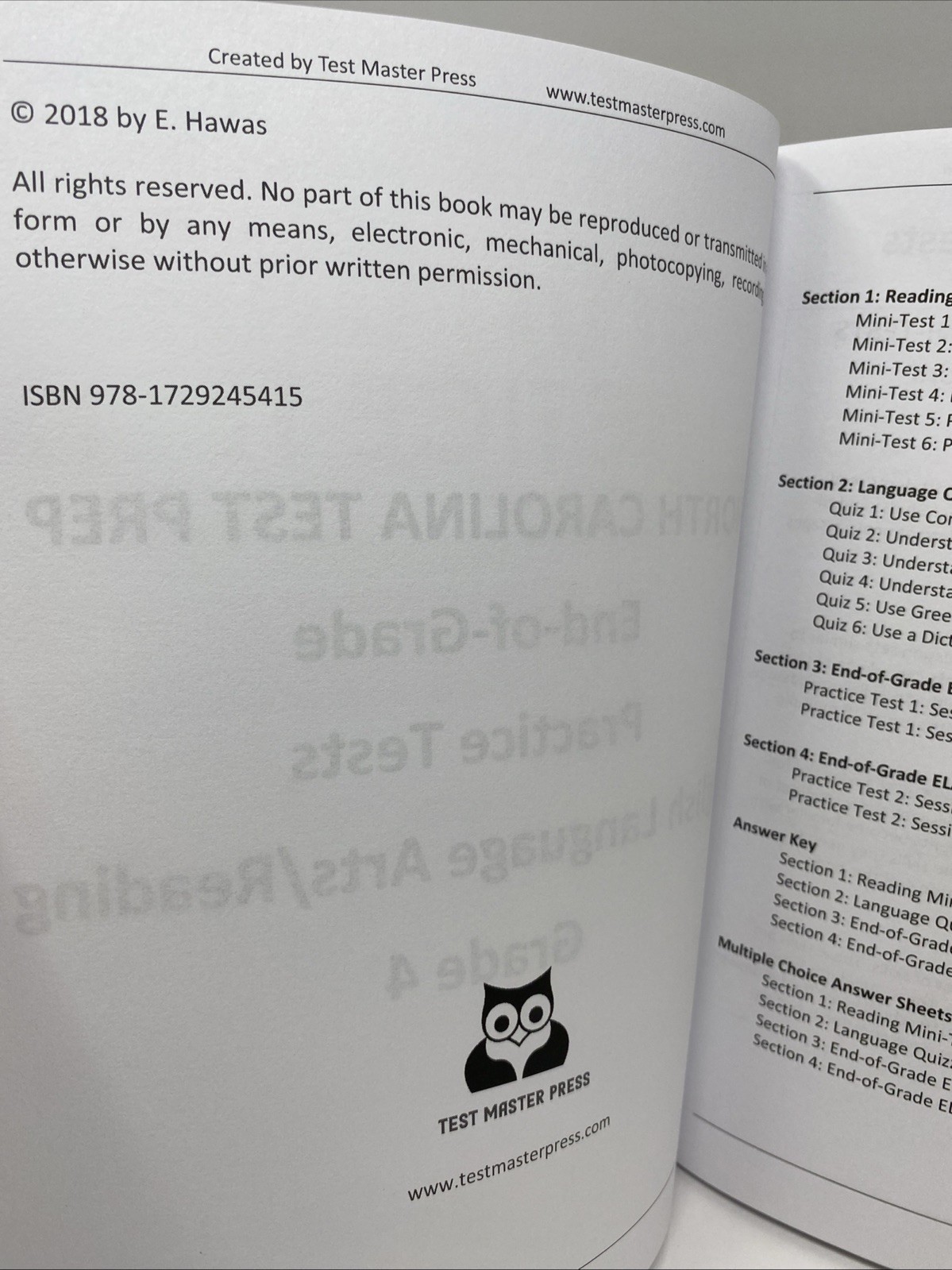 North Carolina Test Prep End-Of-Grade Practice Tests ELA/Reading Grade 4 – 2018