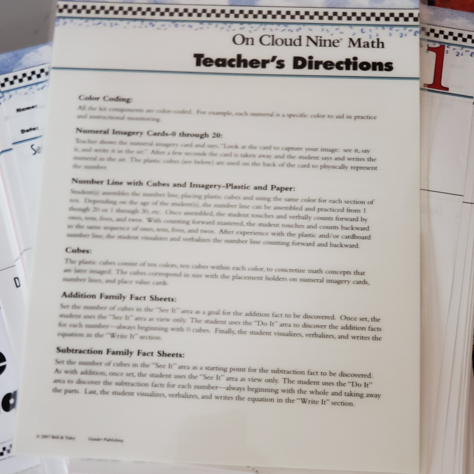 On Cloud Nine Kit Visualizing & Verbalizing Math by Bell, Nanci Book Flash Cards