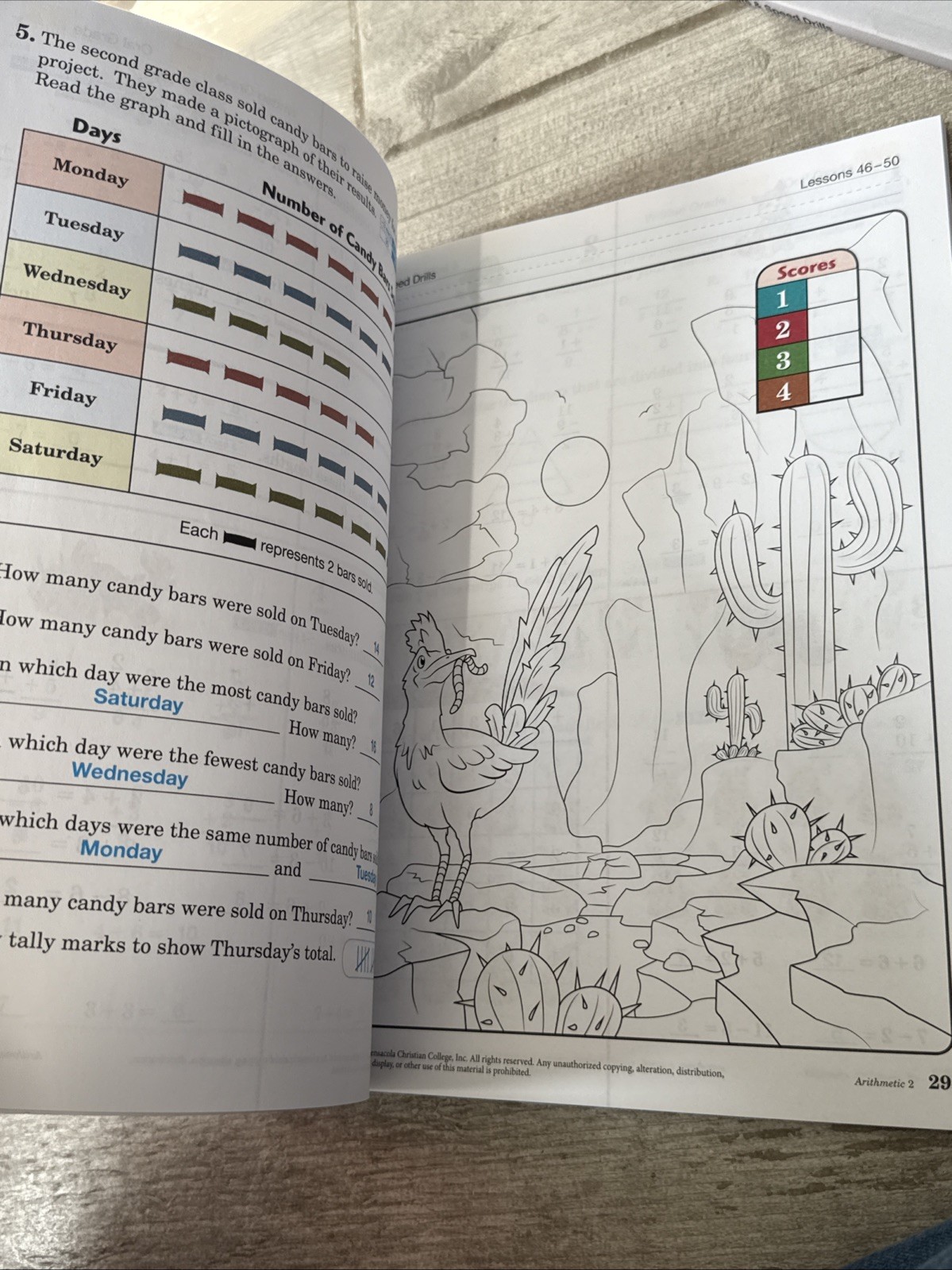 ABEKA Homeschool Arithmetic 2 Test & Speed Drills With Teacher Text And Key