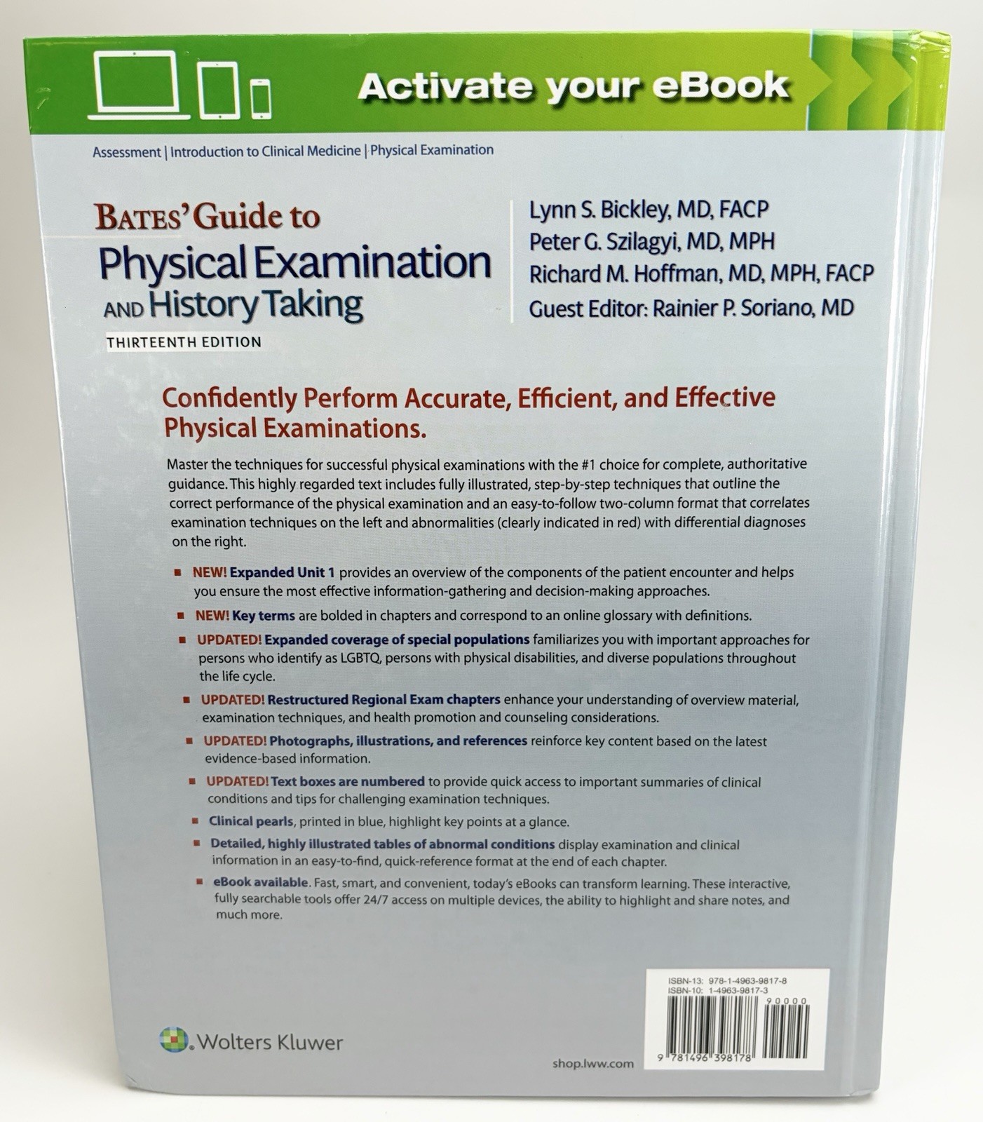 Bates’ Guide Physical Examination & History Taking 13th Ed HC – ACCESS CODE
