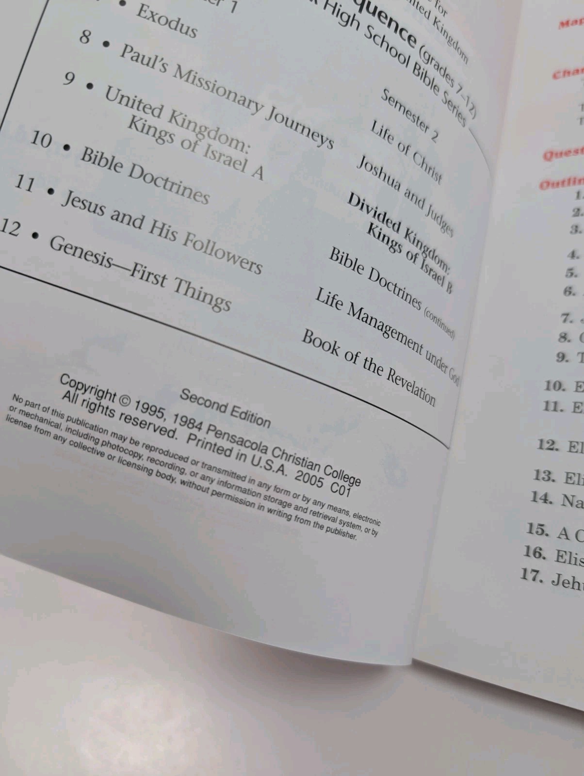 ABeka Divided Kingdom Kings of Israel B Student Outline Tests/Quiz & Teacher Key