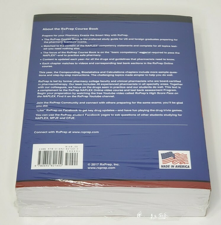 NAPLEX RxPrep Course Book 2017 Edition Clinical Content CPJE New Partial Sealed