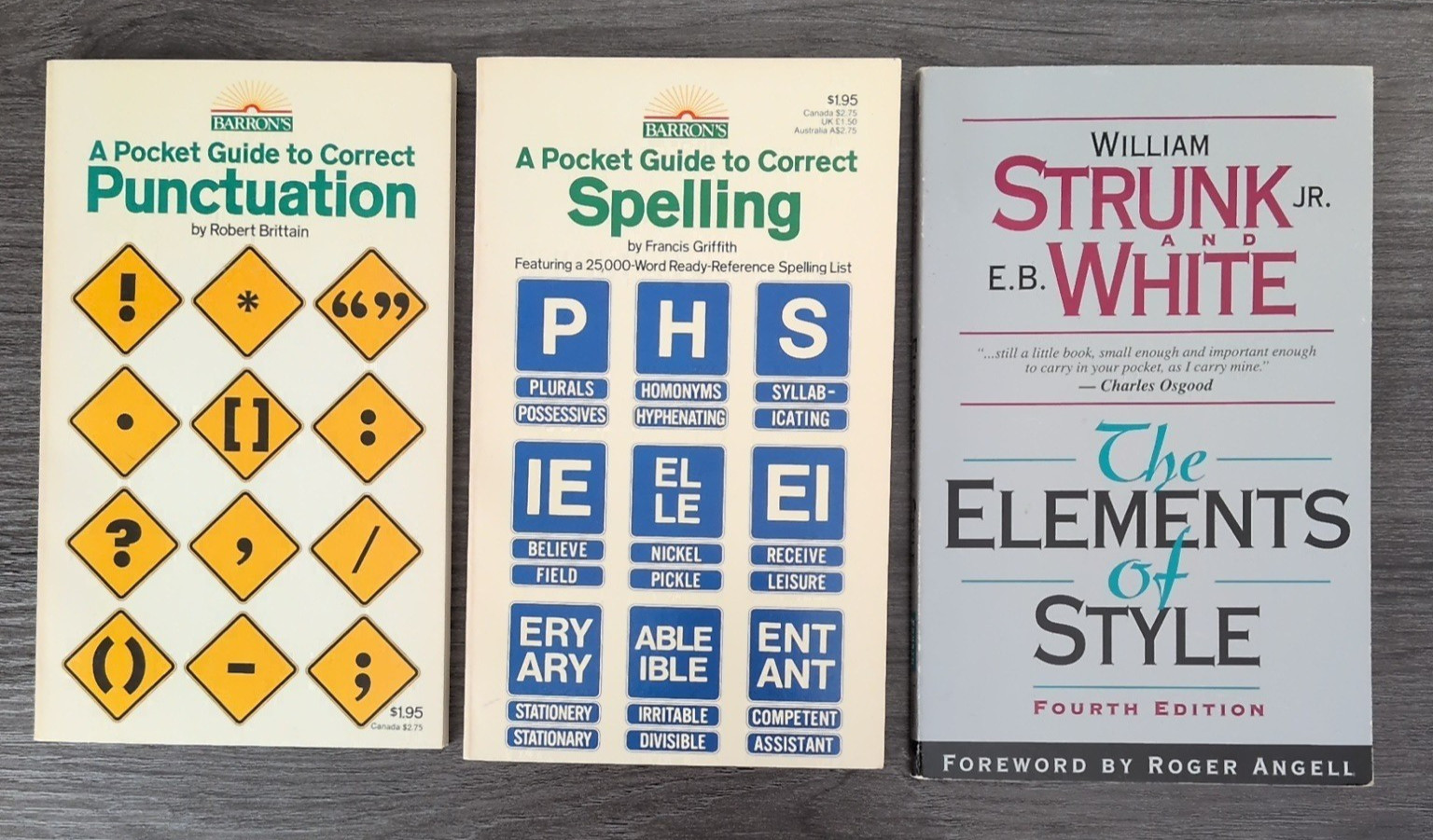 VTG Writers Barron&rsquo;s Pocket Guide Set Punctuation & Spelling + Elements of Style
