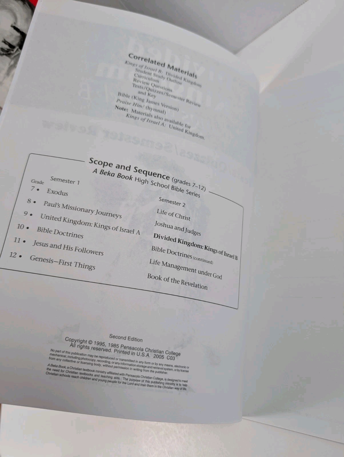 ABeka Divided Kingdom Kings of Israel B Student Outline Tests/Quiz & Teacher Key