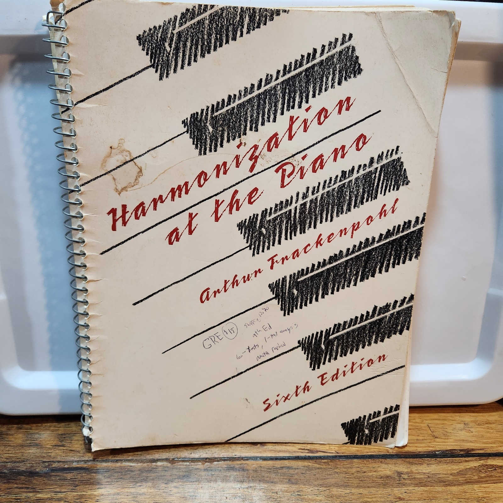 Harmonization at the Piano by Arthur Frackenpohl Sixth Edition Spiral Book
