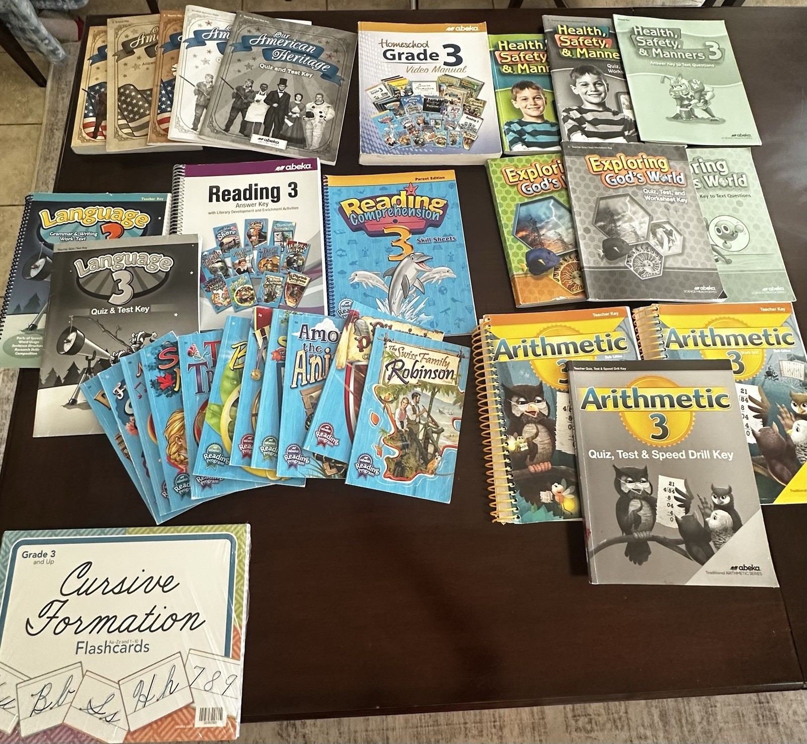 Abeka Grade 3 Curriculum Set Books Teacher Keys & Flashcards