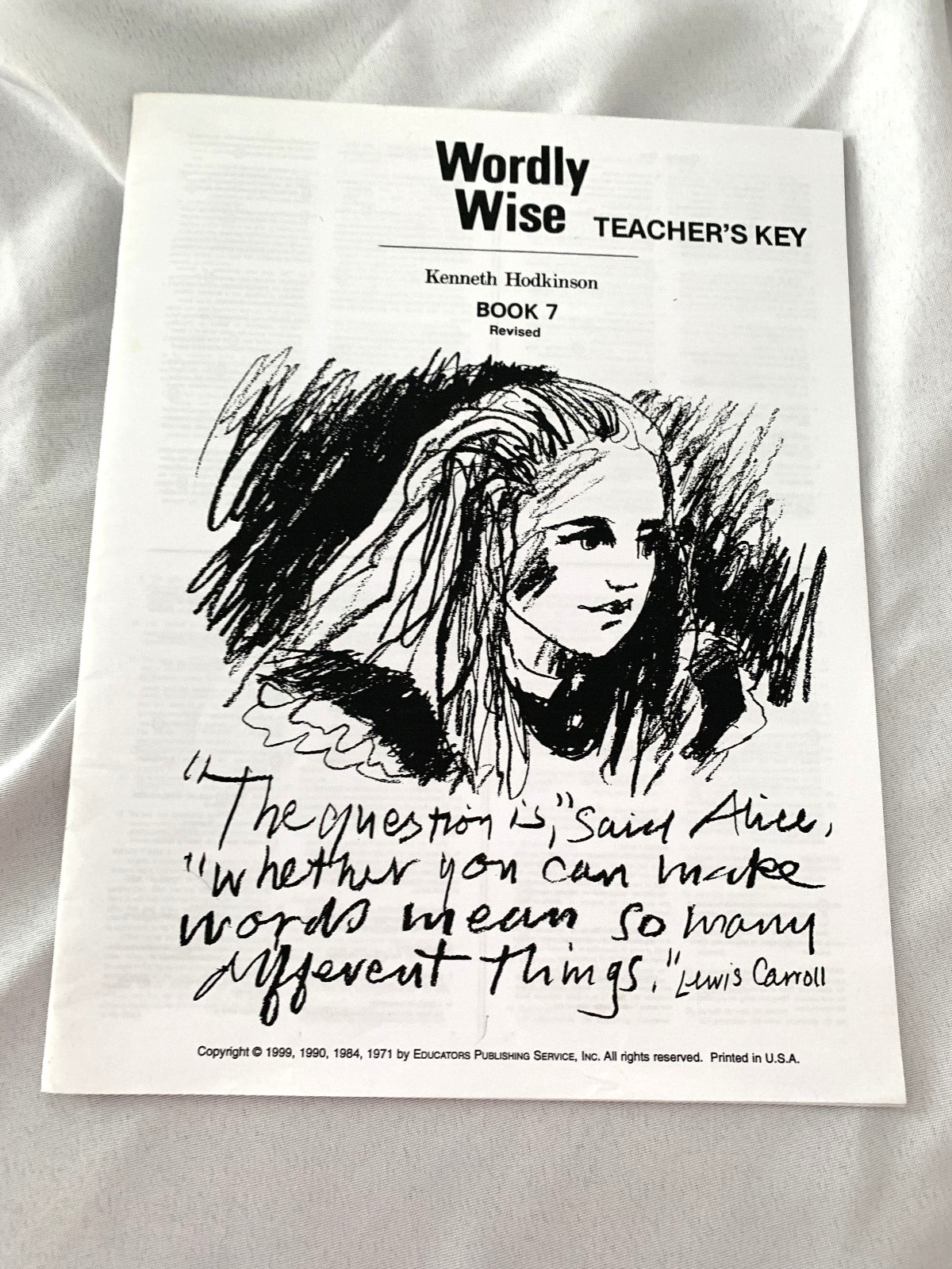 Wordly Wise Book 7 Teacher&rsquo;s Key Revised 1999 Grade 10 Hodkinson Vocabulary