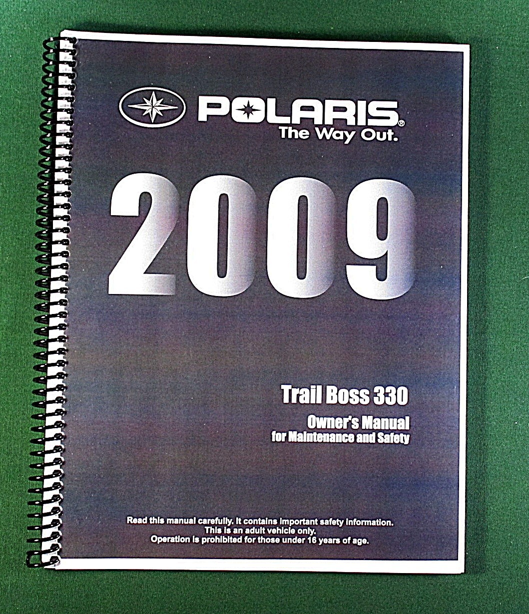2009 Polaris Trail Boss 330 ATV Owner&rsquo;s Manual: 122 Pages & Protective Covers