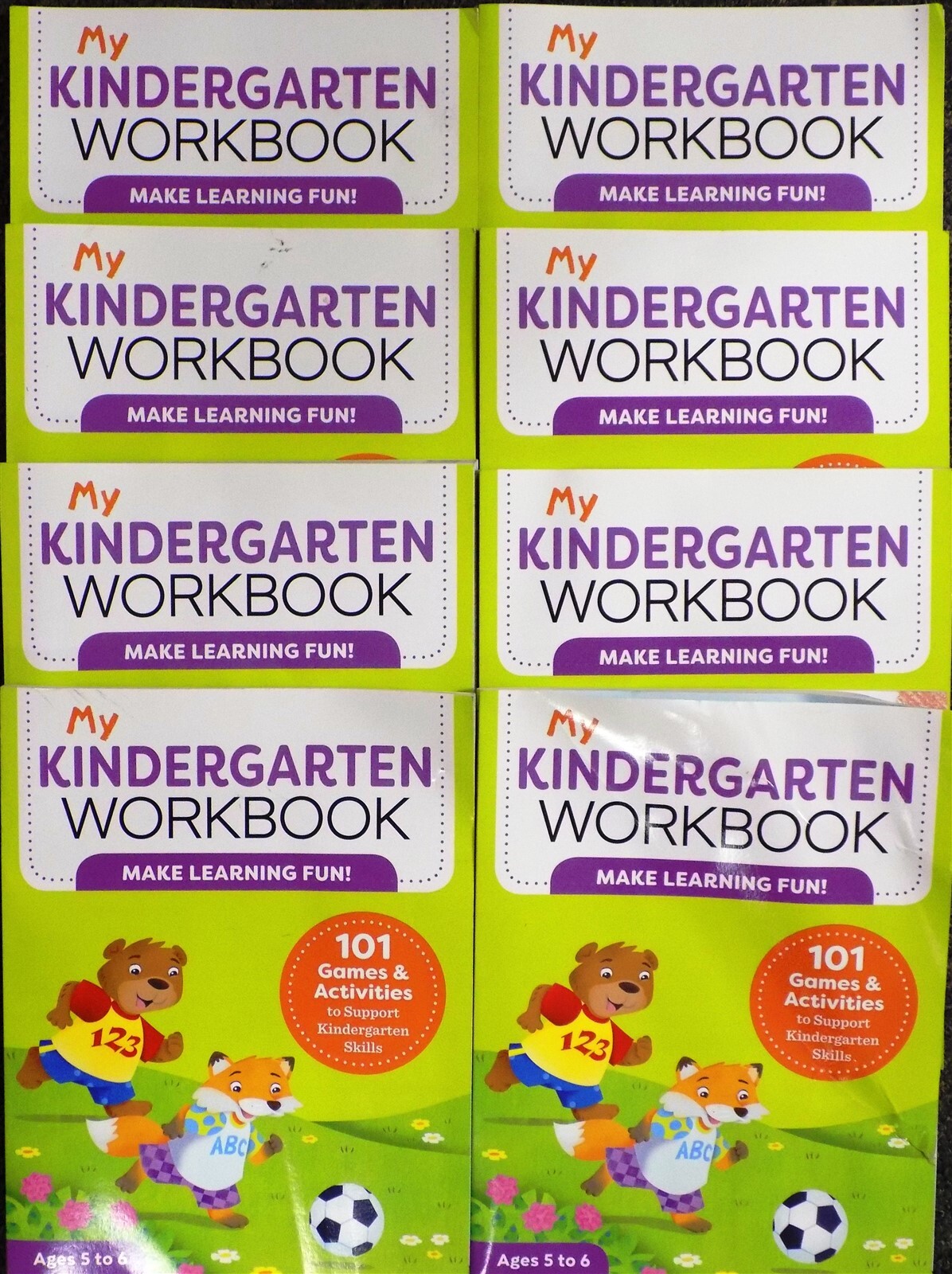 Lot of 8 My Kindergarten Workbook: 101 Games and Activities to Support K Skills