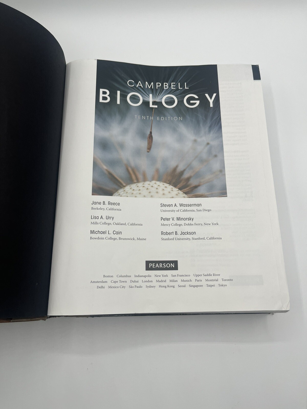 10th Ed. Campbell Biology by Reece Urry Cain Wasserman Minorsky Jackson