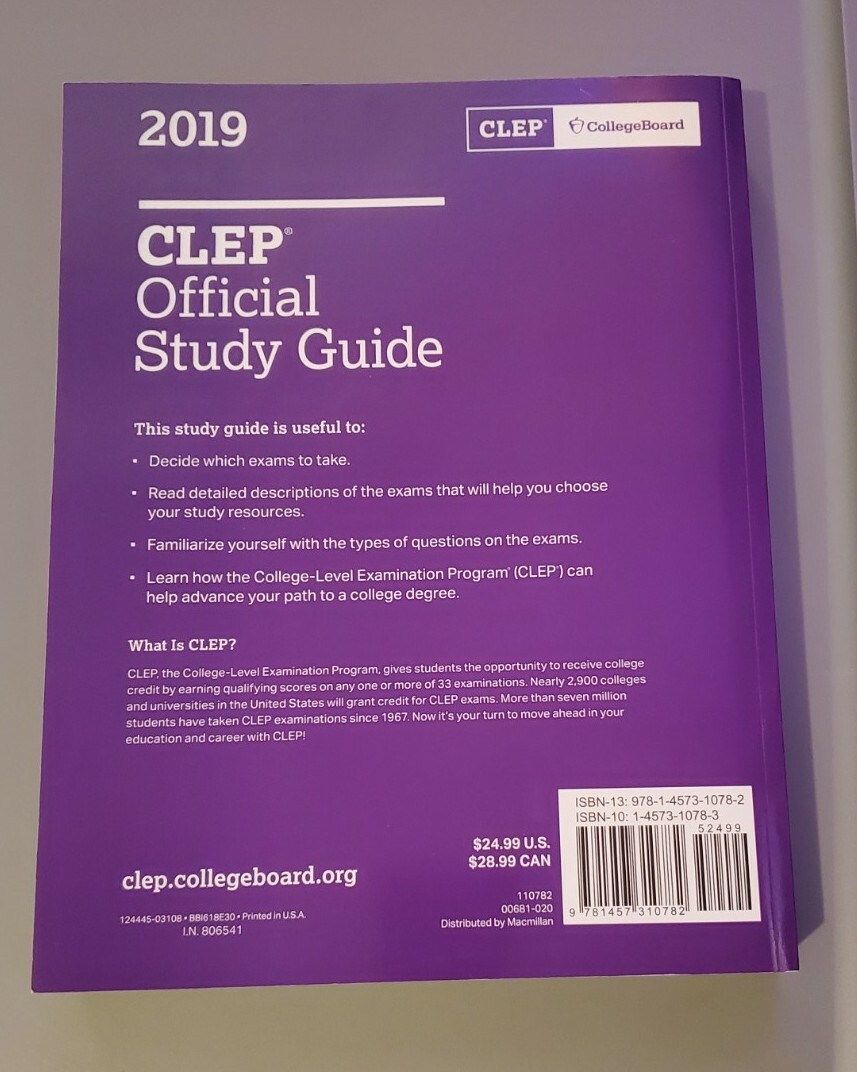 CLEP Official Study Guide 2019 by CollegeBoard