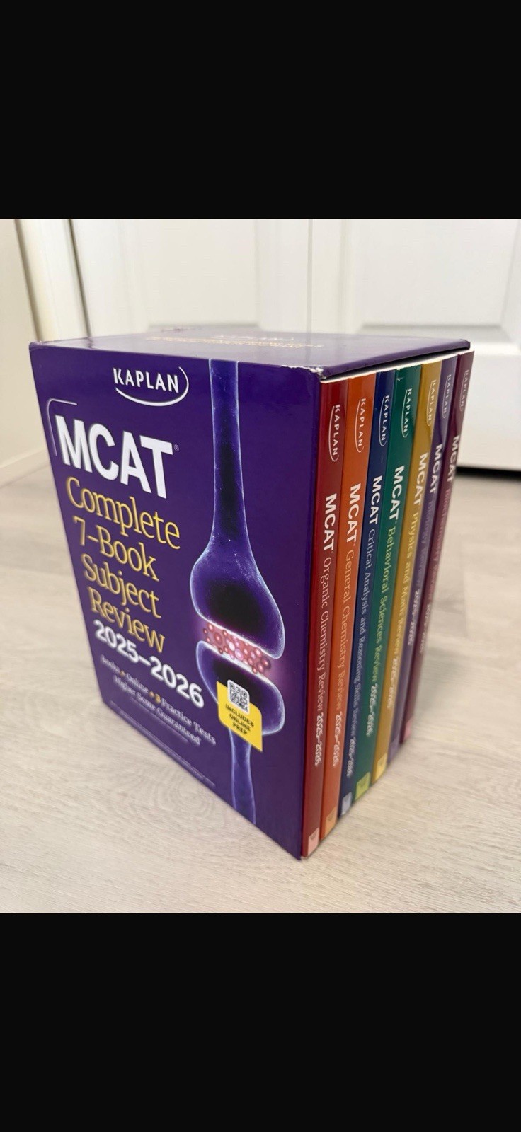 MCAT Complete 7-Book Subject – Paperback, by Kaplan Test Prep – Acceptable.25/26