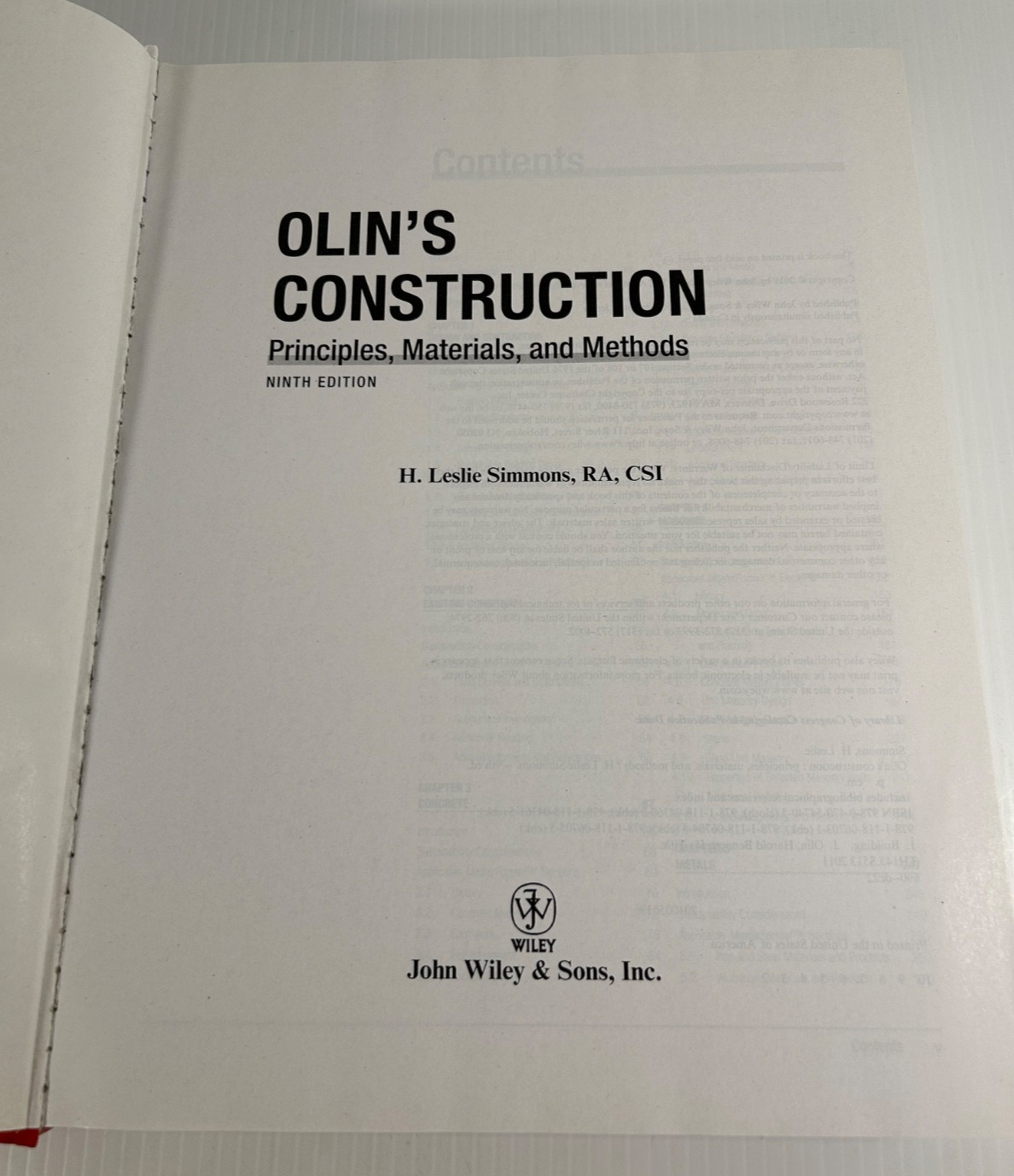 Olin&rsquo;s Construction:Principles, Materials, and Methods – Leslie Simmons 2011 HC