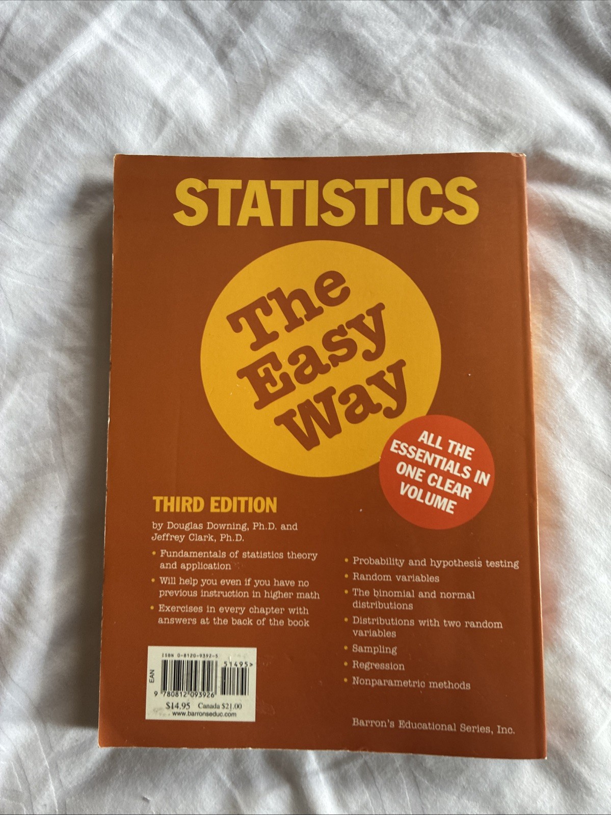 Statistics The Easy Way (Barron&rsquo;s E-Z) – Paperback 1997
