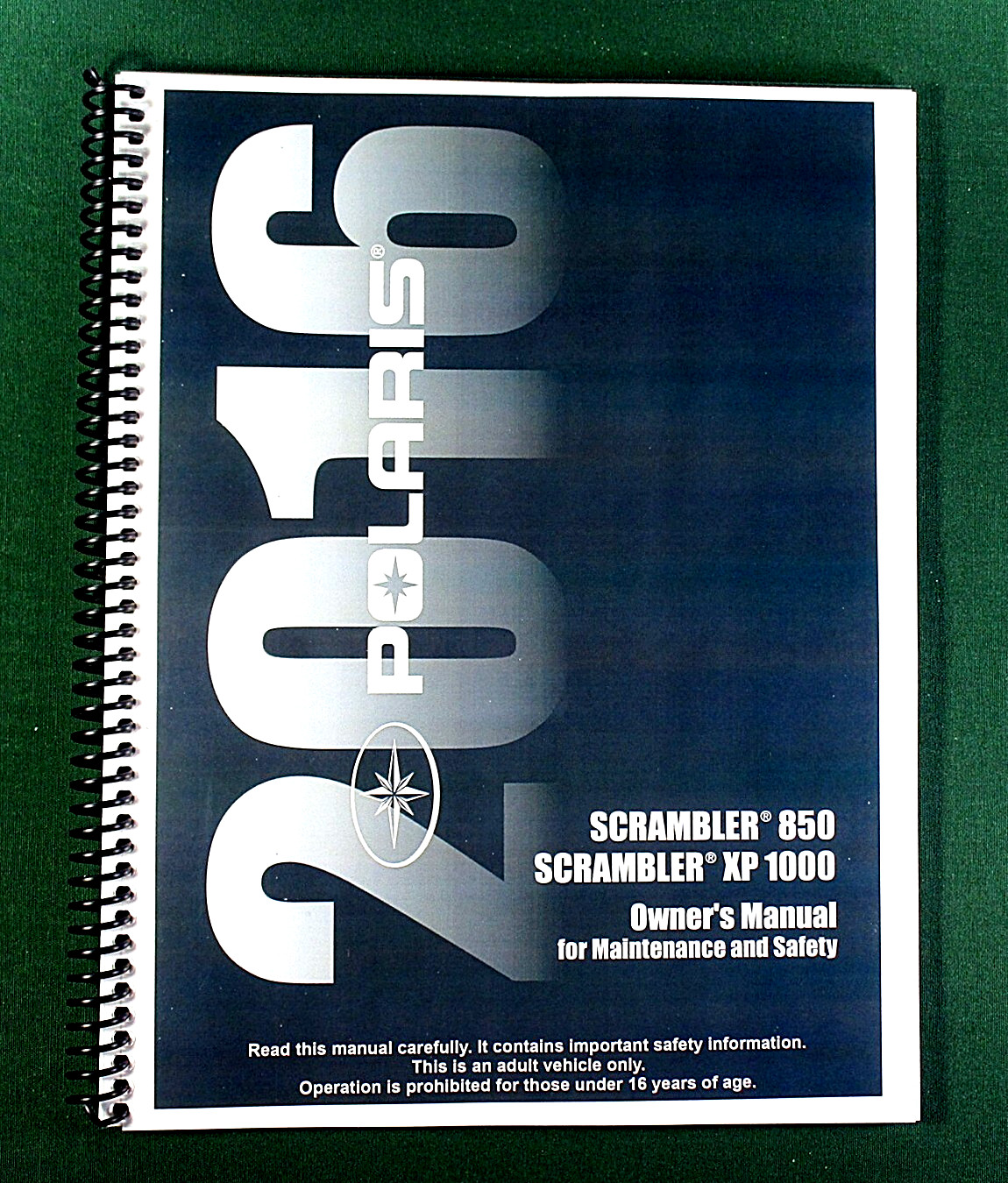 2016 Polaris Scrambler XP 1000 ATV Owner&rsquo;s Manual: 146 Pages & Clear Covers!