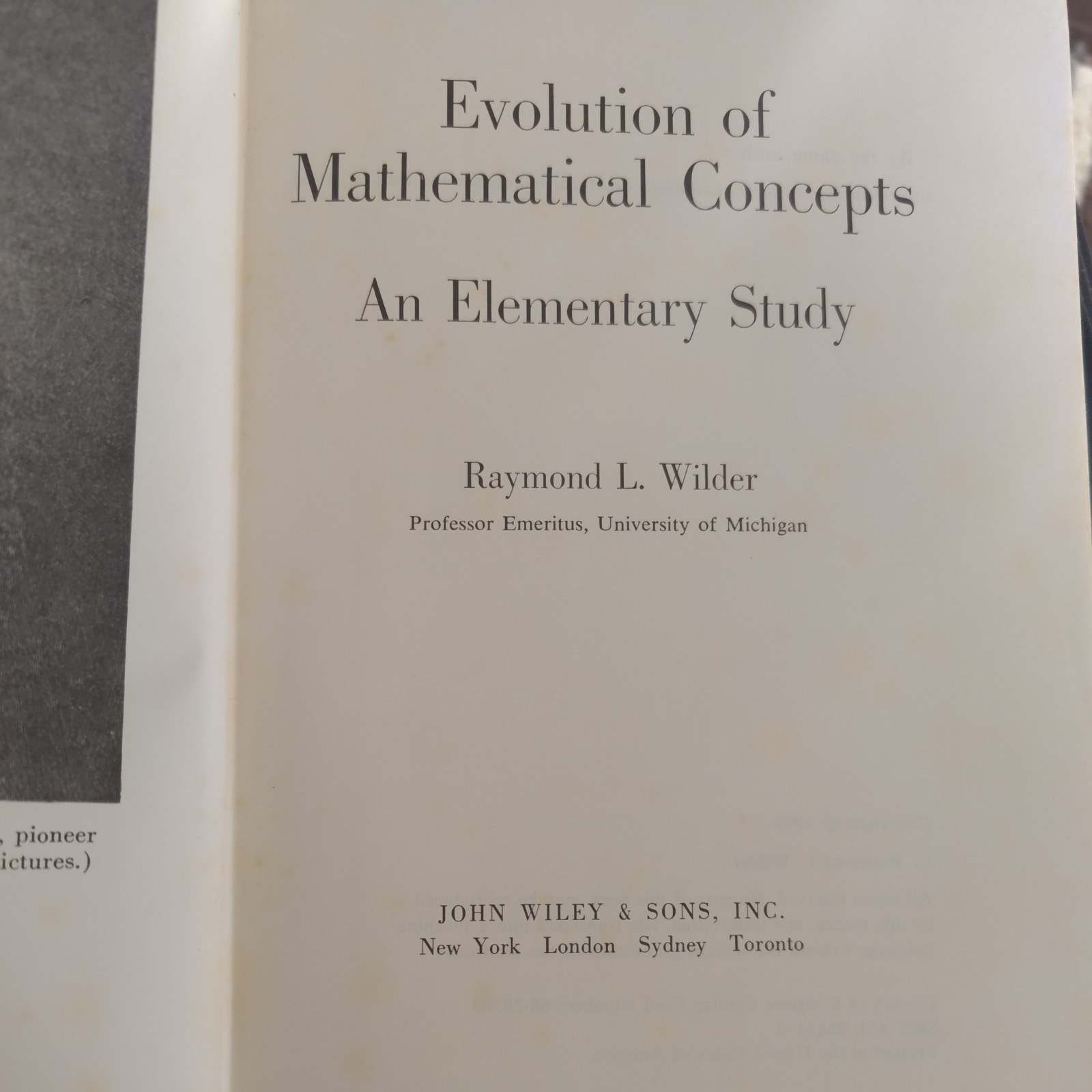 Evolution Of Mathematical Concepts: An Elementary Study