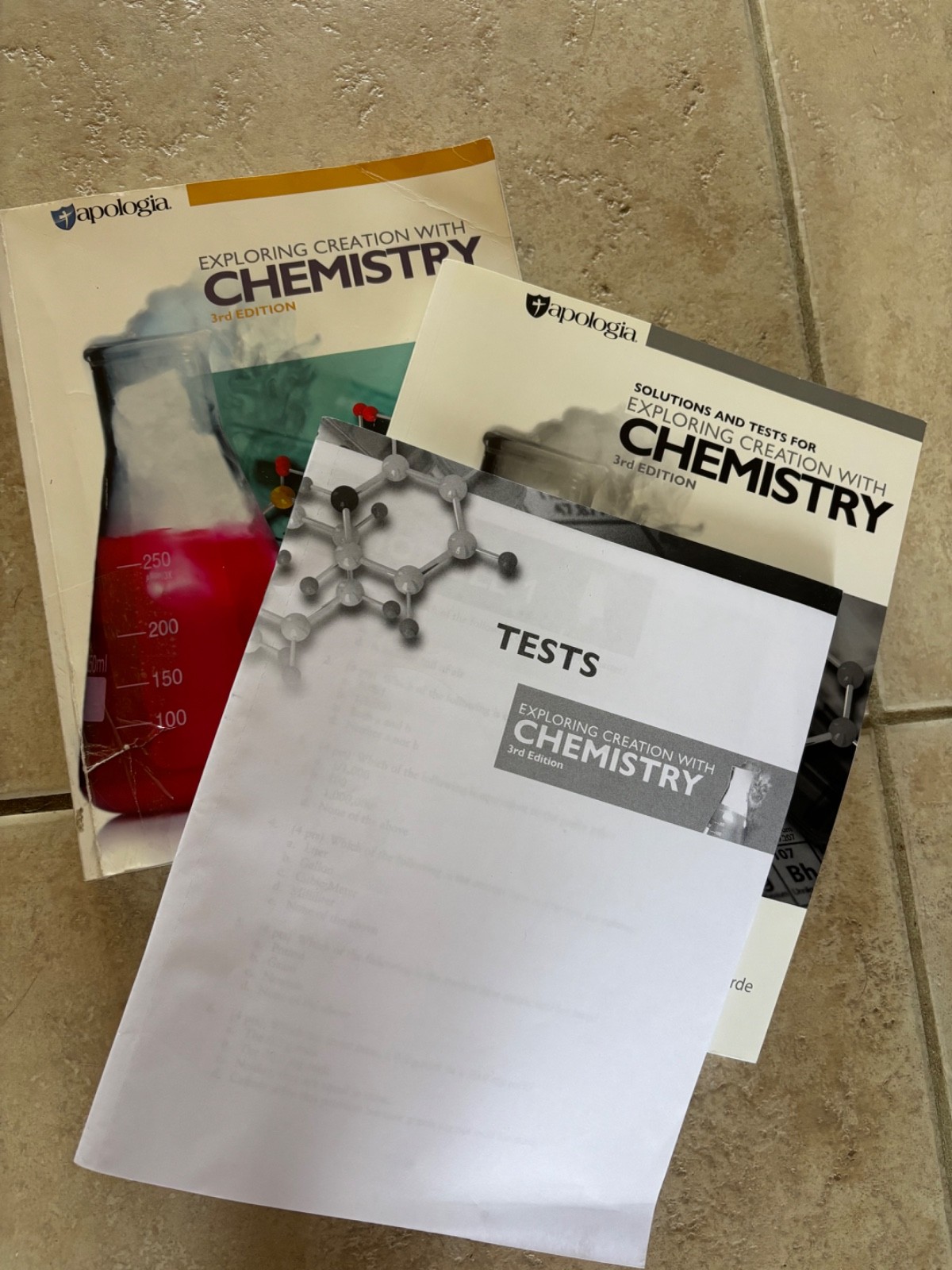 Apologia chemistry 3rd Edition Textbook, Tests, & Solutions Manual