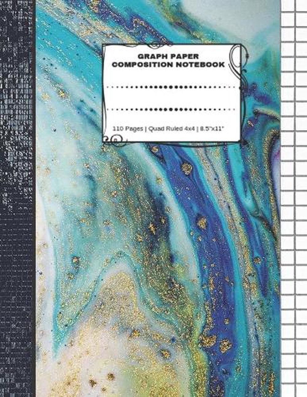 Graph Paper Composition Notebook: 110 Pages – Quad Ruled 4×4 – 8.5&Prime; x 11&Prime; Marble