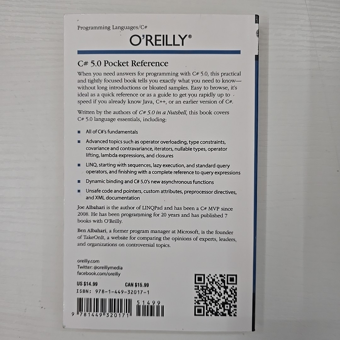 C# 5. 0 Pocket Reference by Joseph & Ben Albahari ( 2012, Paperback)