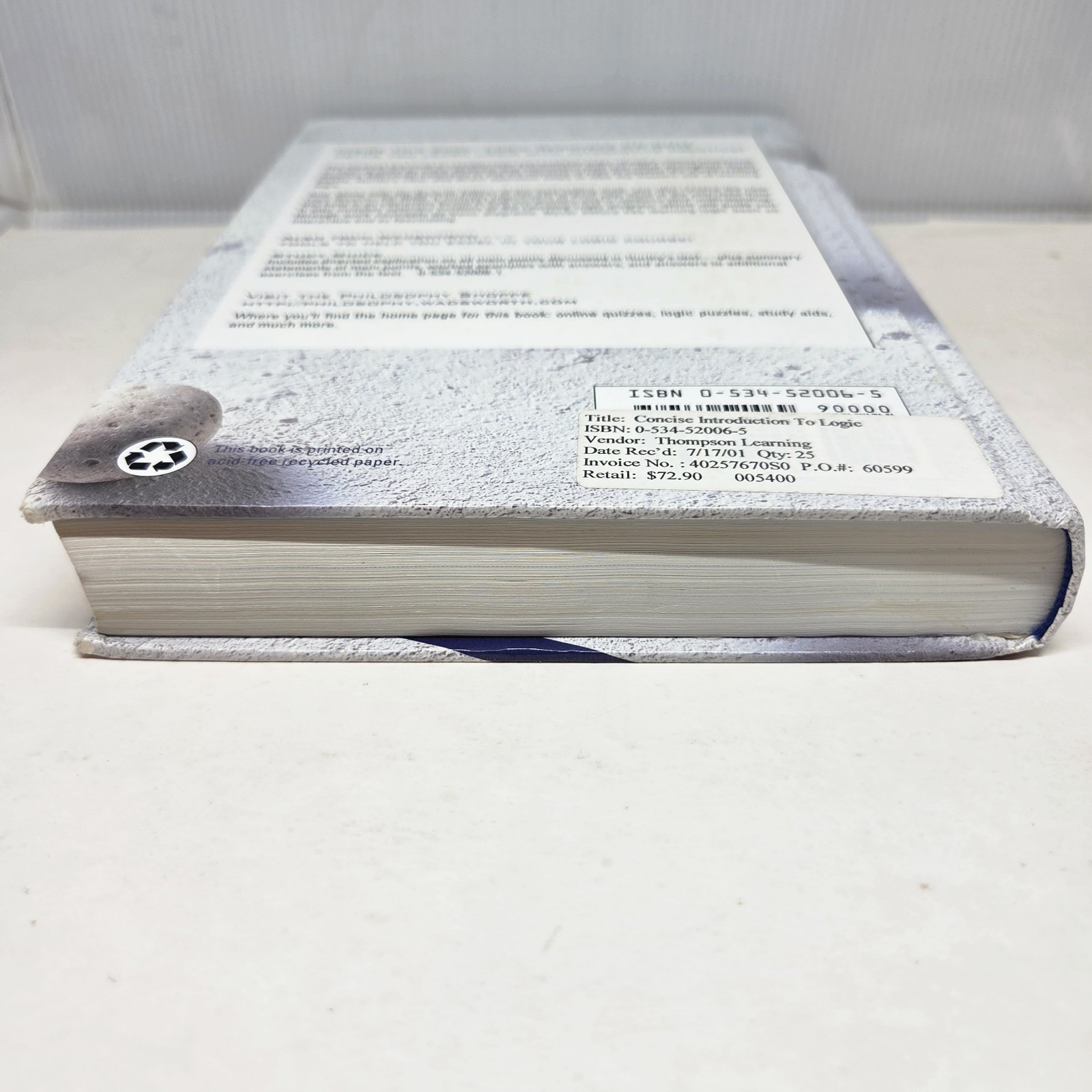 Logic by Patrick Hurley Seventh Edition 1999 Unopened CD Hardcover Wadsworth Pub