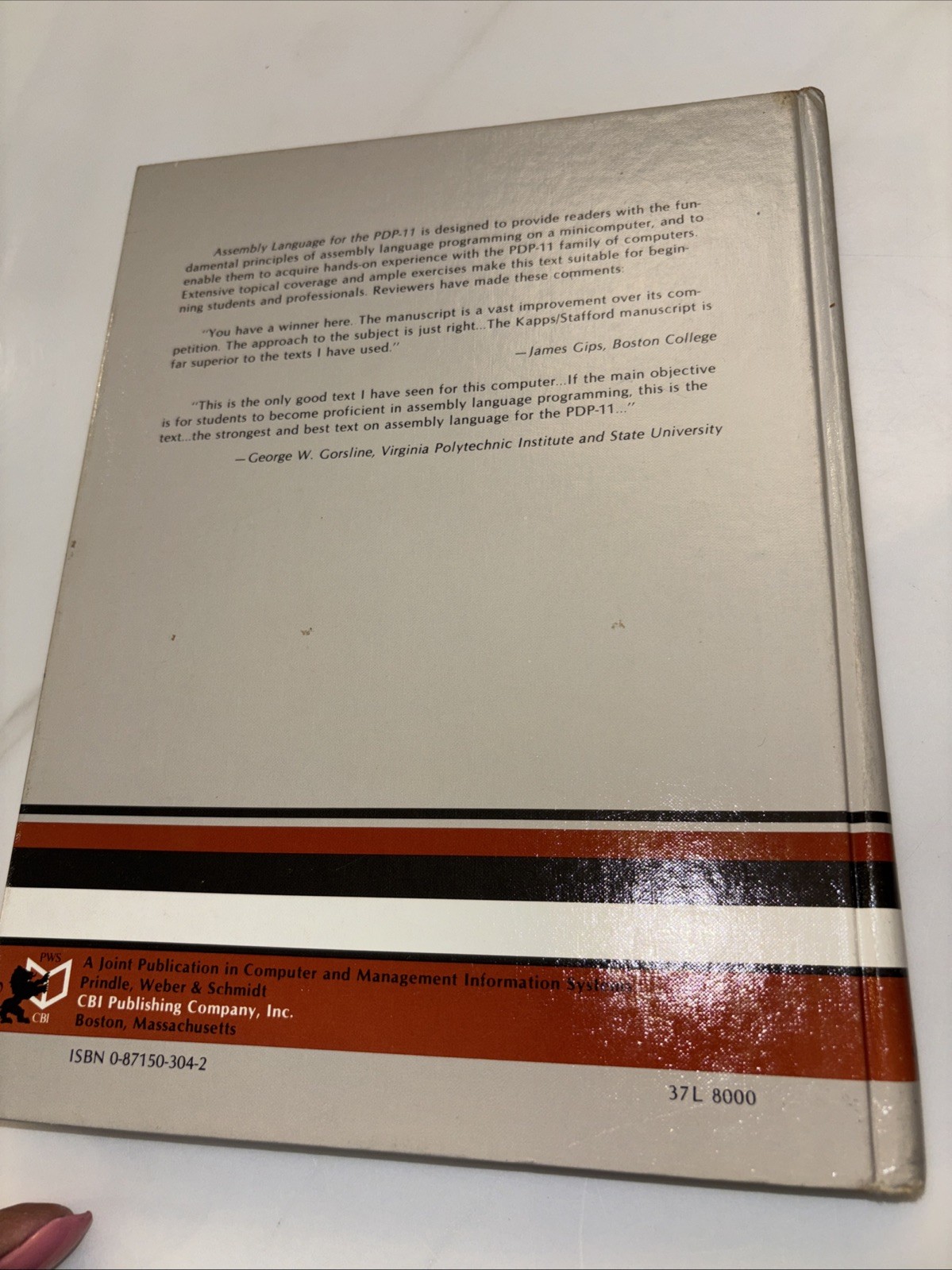 Assembly Language For The PDP-11 Kapps Stafford Prindle Gray HC 1981-VG+