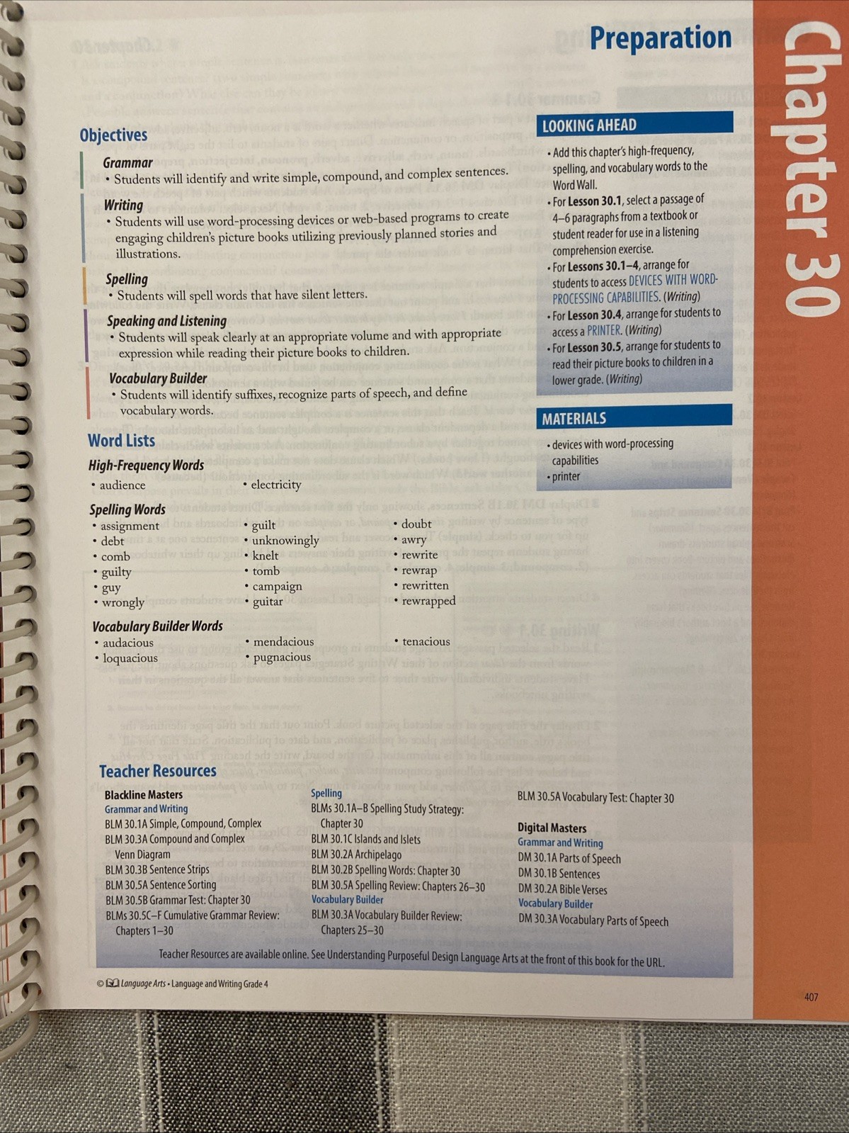 ACSI Purposeful Design LANGUAGE ARTS GRADE 4 TEACHER EDITION Language & Writing