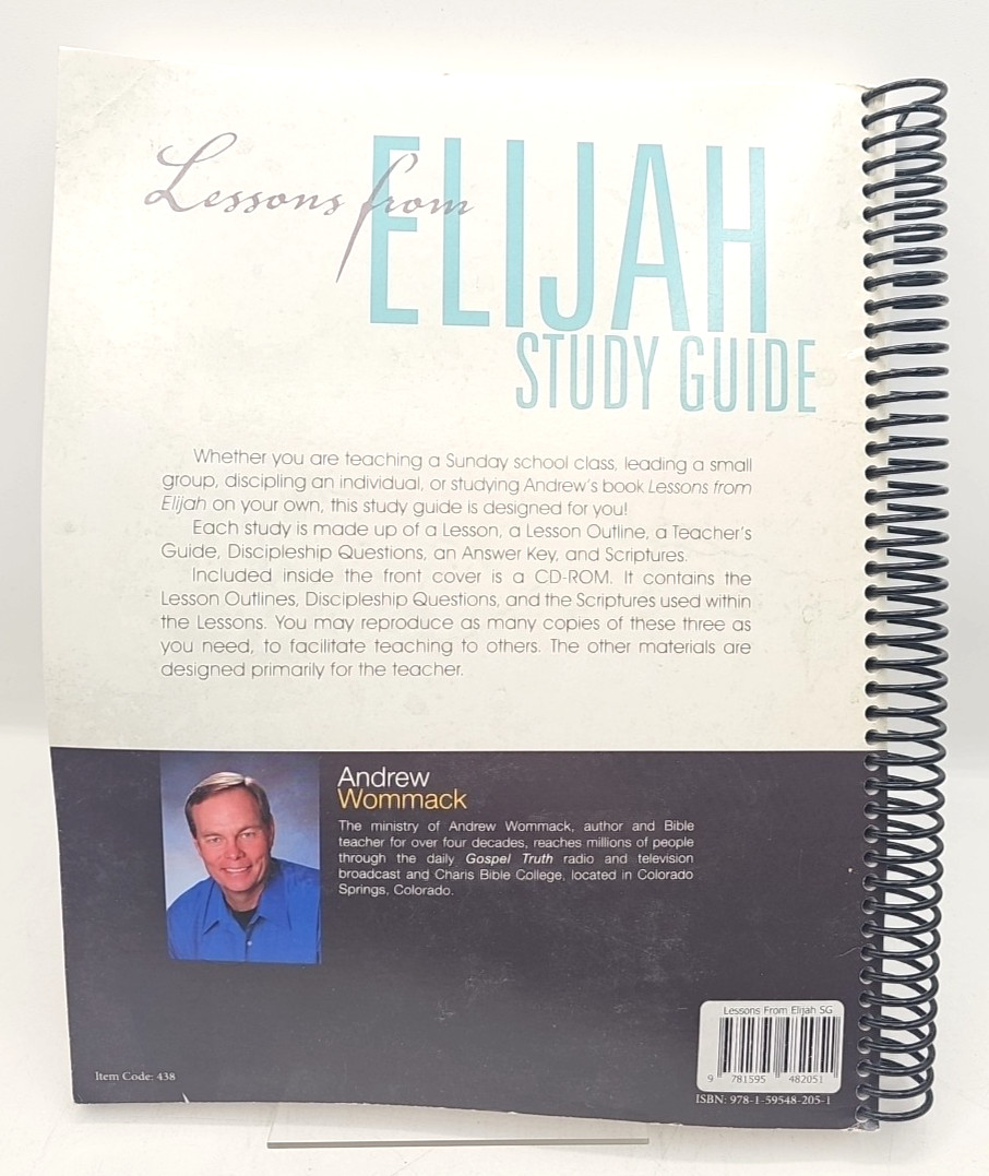 Lessons From Elijah Study Guide With CD Andrew Wommack Ministries Spiralbound