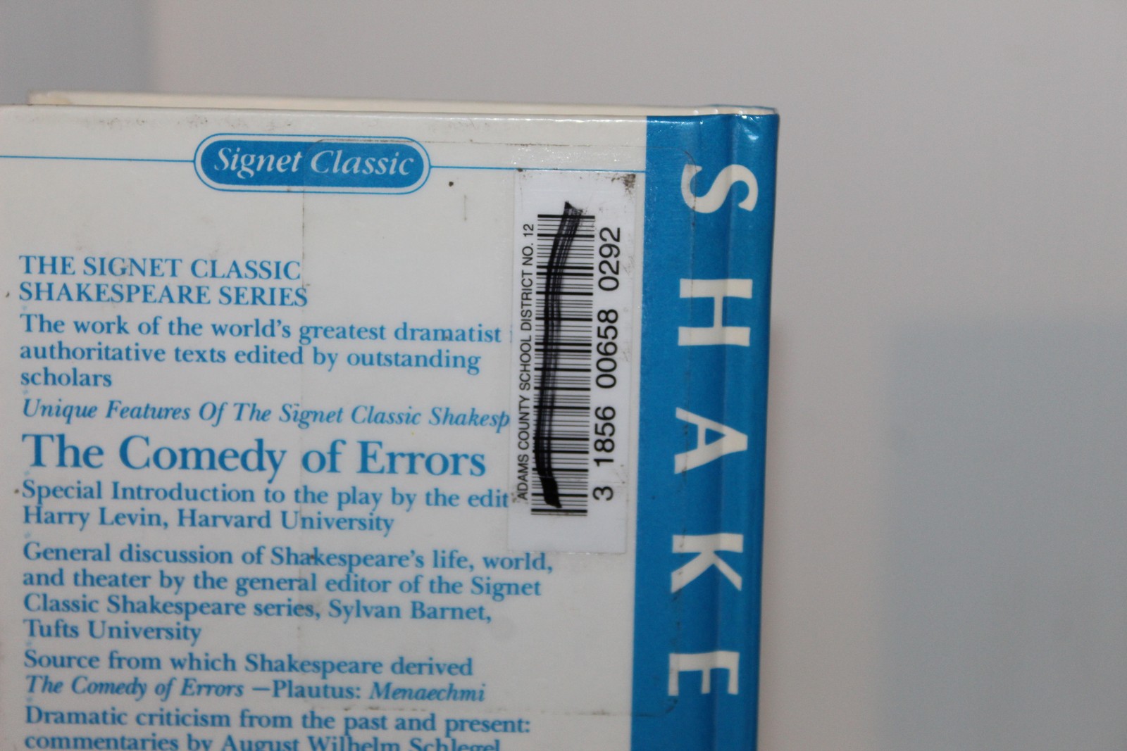 Lot of 7 William Shakespeare Signet Classic Textbooks Revised Ed Perma-Bound