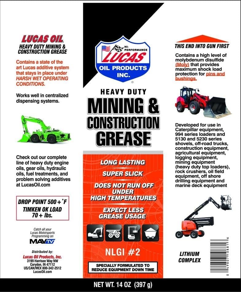 Lucas Oil Heavy-Duty Grease – 14oz for Construction and Mining Equipment