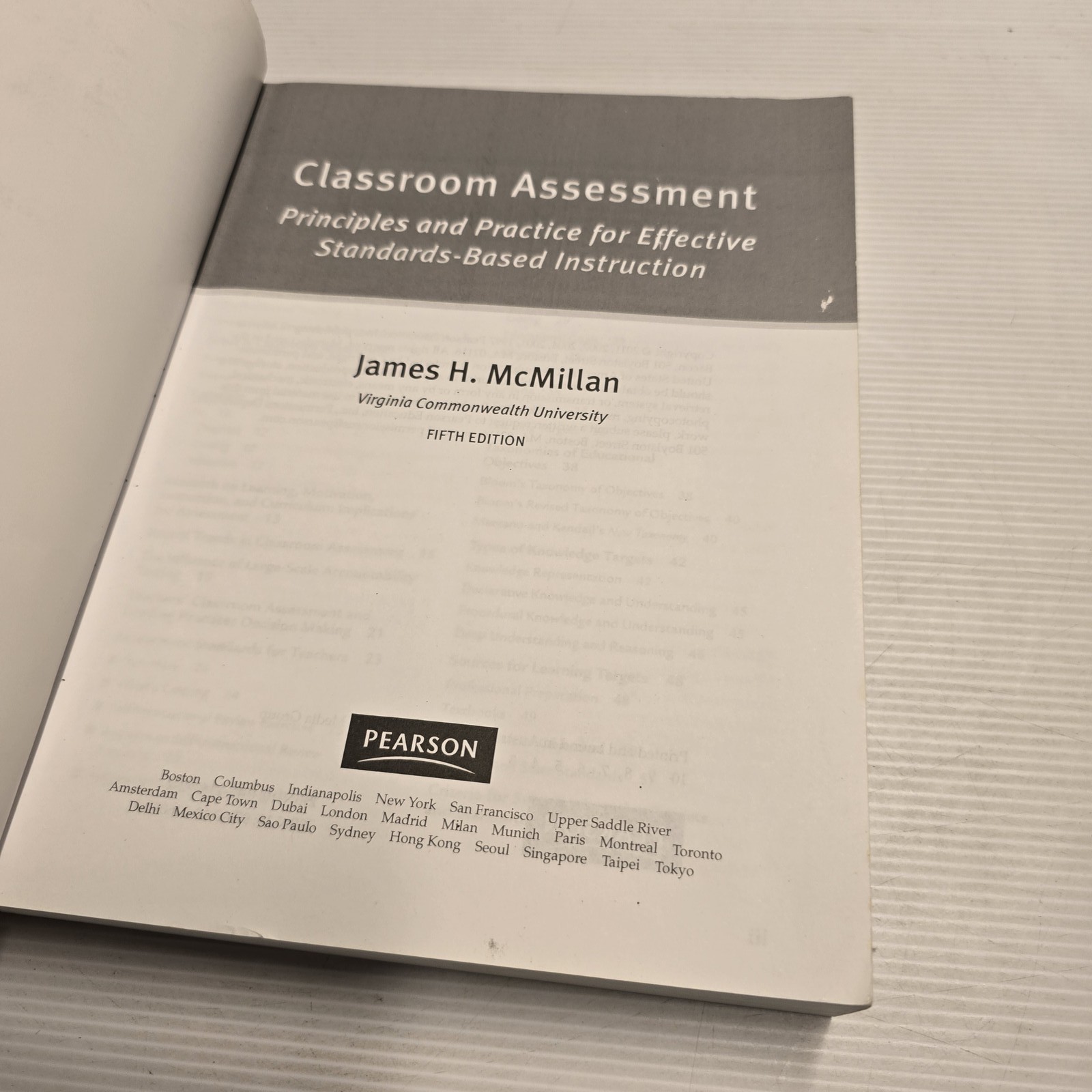 Classroom Assessment: Principles & Practice 5th Ed – James H. McMillan Textbook