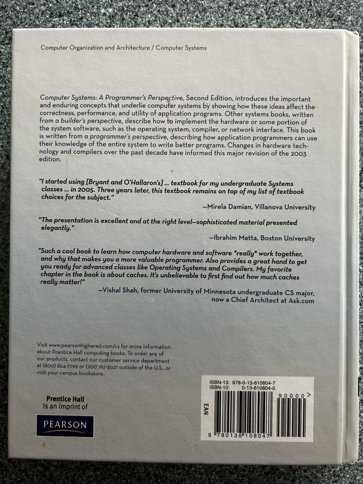 Computer Systems : A Programmer&rsquo;s Perspective by Randal Bryant and David…