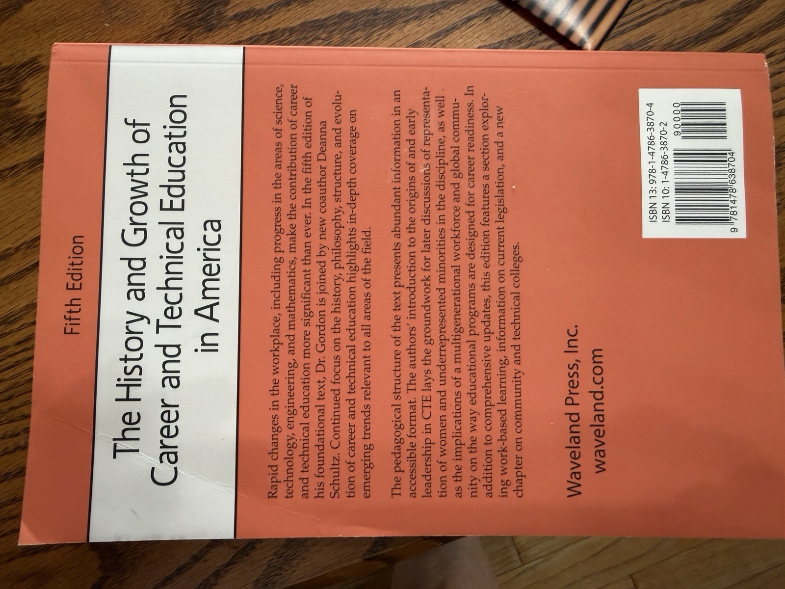 History & Growth of Career and Technical Education 5th Ed Gordon Paperback Wave…