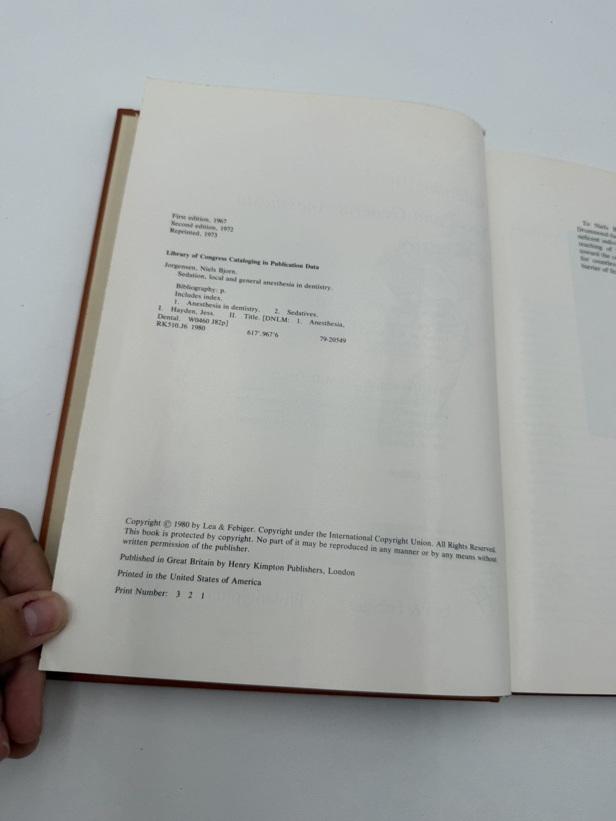 Sedation Local & General Anesthesia In Dentistry 3rd Ed Dental Textbook 1980